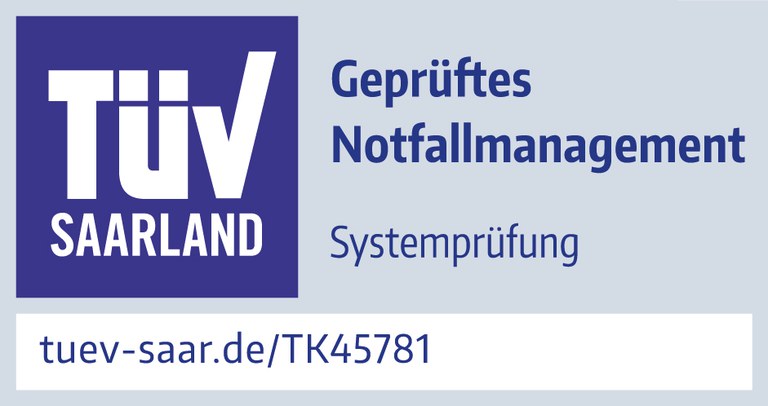 Prüfzeichen DZ CompliancePartner TÜV geprueftes Notfallmanagement 2024 - TK45781