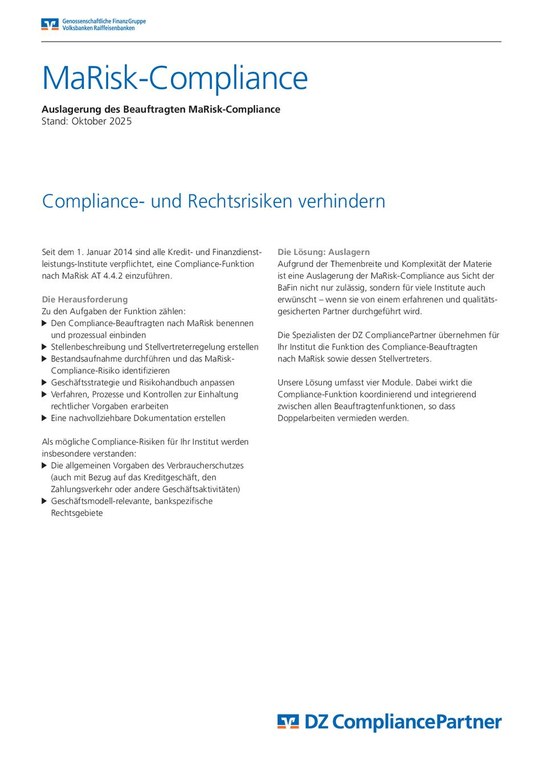 Flyer: MaRisk-Compliance