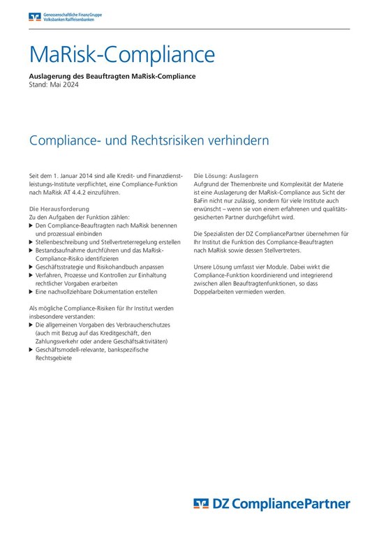 Flyer: MaRisk-Compliance