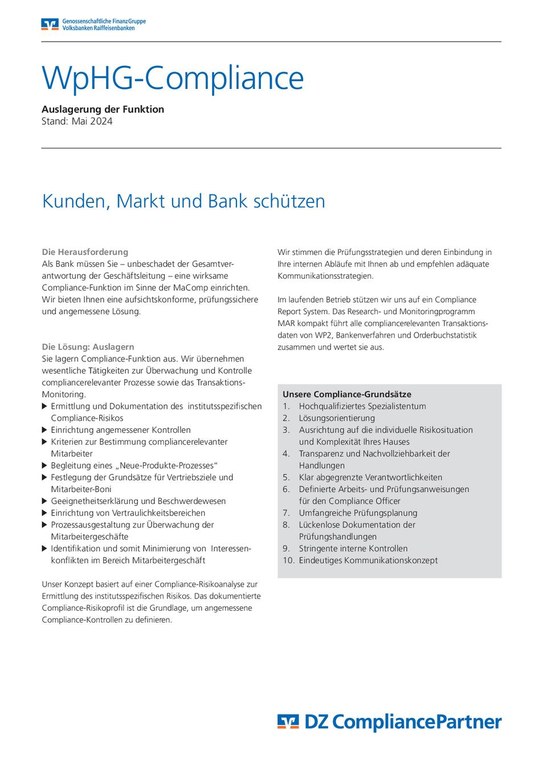 Flyer: WpHG-Compliance