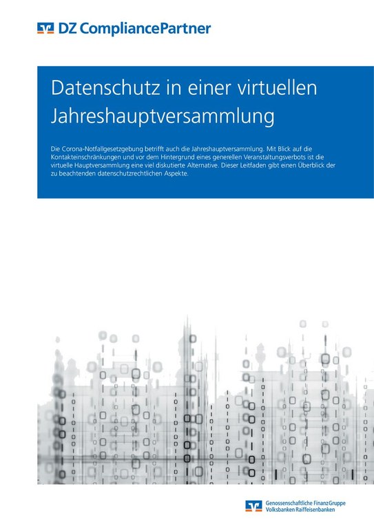 Leitfaden: Datenschutz in einer virtuellen Jahreshauptversammlung