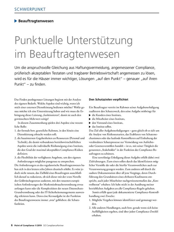 PoC 1/2019, Beitrag von Andreas Marbeiter - Punktuelle Unterstützung im Beauftragtenwesen
