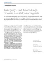 PoC 2/2019, Beitrag von Florian Fuhrig und Michael Müller: Auslegungs- und Anwendungshinweise zum GwG