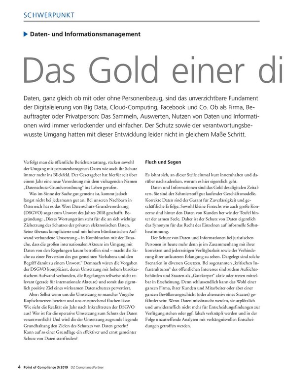 PoC 3/2019, Beitrag von Andreas Marbeiter: Das Gold einer digitalen Welt