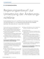 PoC 3/2019, Beitrag von Norbert Schäfer: Regierungsentwurf zur Umsetzung der Änderungsrichtlinie