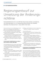 PoC 3/2019, Beitrag von Norbert Schäfer: Regierungsentwurf zur Umsetzung der Änderungsrichtlinie