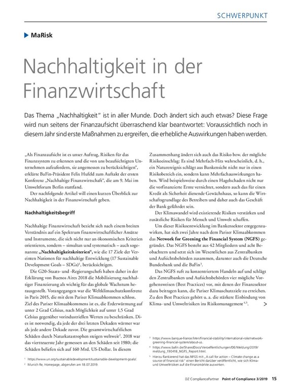 PoC 3 2019, Beitrag von Jörg Scharditzky und Axel Hofmeister: Nachhaltigkeit in der Finanzwirtschaft
