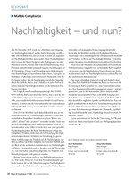 PoC 1 2020, Beitrag von Axel Hofmeister und Jörg Scharditzky: Nachhaltigkeit – und nun?