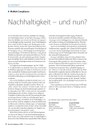 PoC 1 2020, Beitrag von Axel Hofmeister und Jörg Scharditzky: Nachhaltigkeit – und nun?