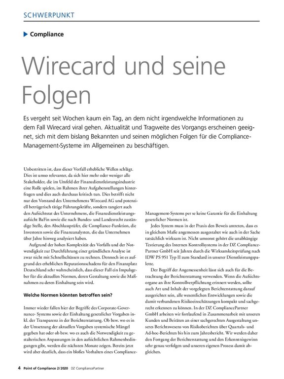 PoC 2/2020, Beitrag von Andreas Marbeiter: Wirecard und seine Folgen