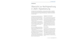 PoC 1 2021, Beitrag von Michael Switalla: Übersicht zur Rechtsprechung in 2020: Digitalisierung