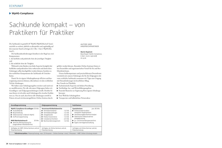 PoC 1 2021, Beitrag von Martin Reglinski: Sachkunde kompakt – von Praktikern für Praktiker