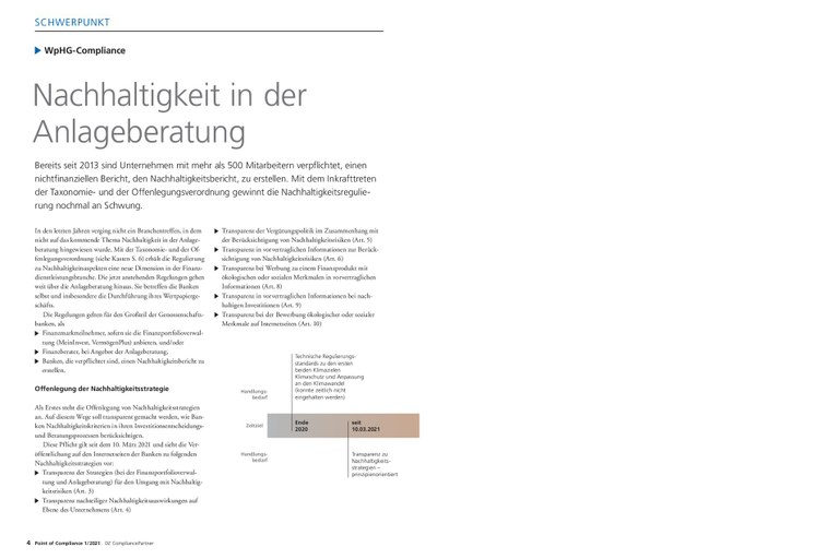 PoC 1 2021, Beitrag von Christine Bartsch: Nachhaltigkeit in der Anlageberatung