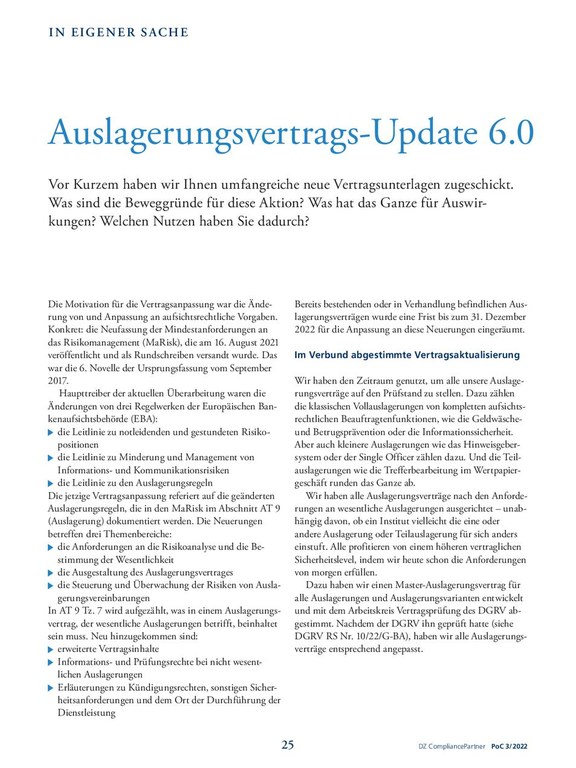 PoC 3 2022, Beitrag von Martin Hierlemann: Auslagerungsvertrags-Update