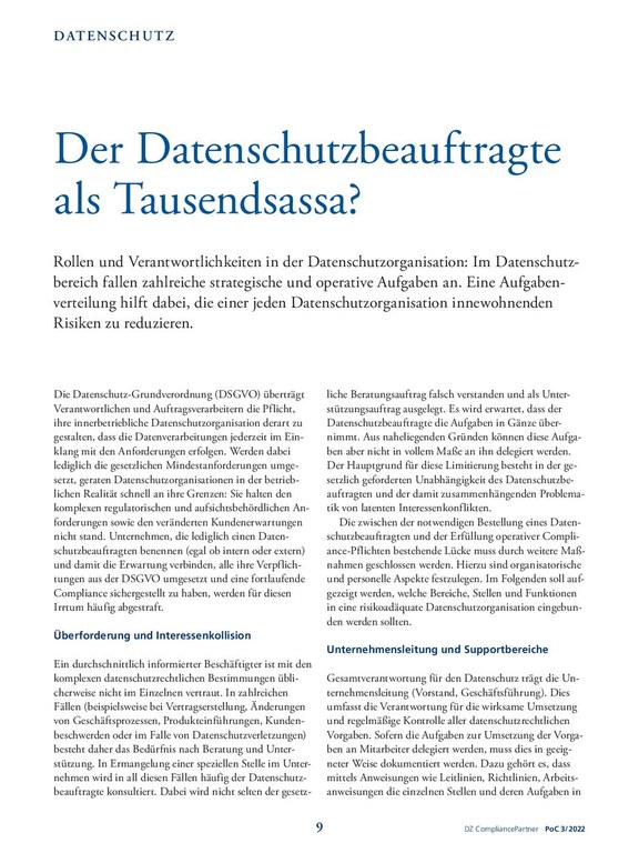 PoC 3 2022, Beitrag von Maximilian Schmidt: Der Datenschutzbeauftragte als Tausendsassa