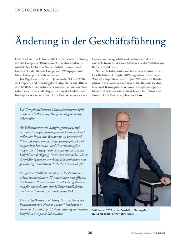 PoC 1 2023: Änderung in der Geschäftsführung