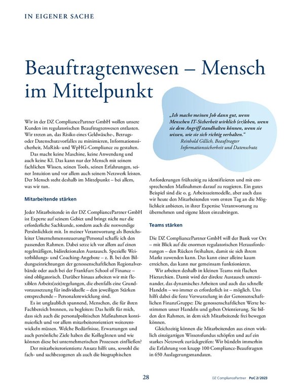 PoC 2 2023, Beitrag von Kevin Lohmann: Beauftragtenwesen – Mensch im Mittelpunkt