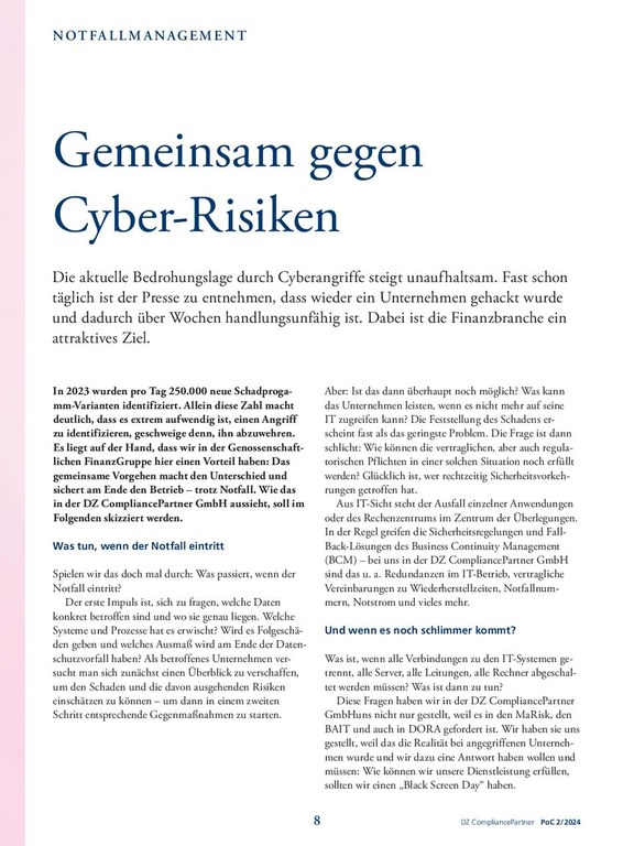 PoC 2 2024, Beitrag von Sandra Sitter: Gemeinsam gegen Cyber-Risiken