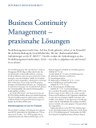 PoC 1 2024, Beitrag von Michaela Eckmann und Benjamin Wellnitz: Business Continuity Management - praxisnahe Lösungen