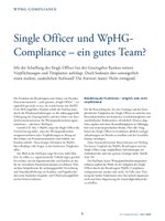 PoC 1 2024, Beitrag von Marina Waidelich: Single Officer und WpHG-Compliance - ein gutes Team?