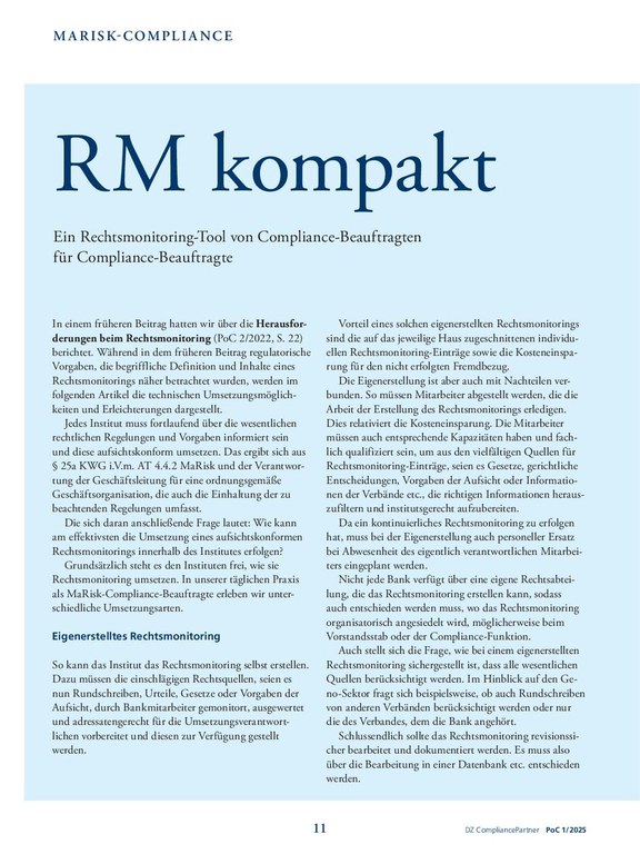 PoC 1 2025, Beitrag von Jörg Scharditzky: RM kompakt